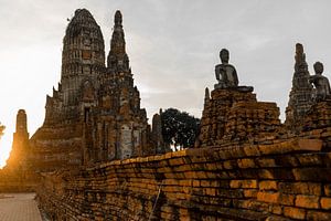 Mönche Bangkoks Ayutthaya Thailand alte Ruinen van Felix Brönnimann