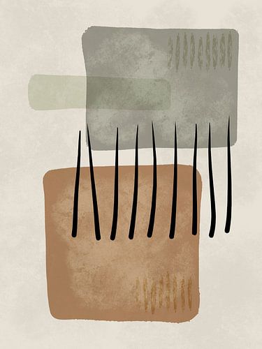 Formes et lignes organiques abstraites modernes dans les tons de terre