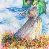 Femme avec parasol / Inspiré par Monet 2 sur Ineke de Rijk