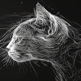 Malerei Modern Cat von Kunst Laune