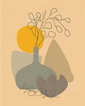 Minimalistisches Stillleben mit einem Eukalyptuszweig von Tanja Udelhofen
