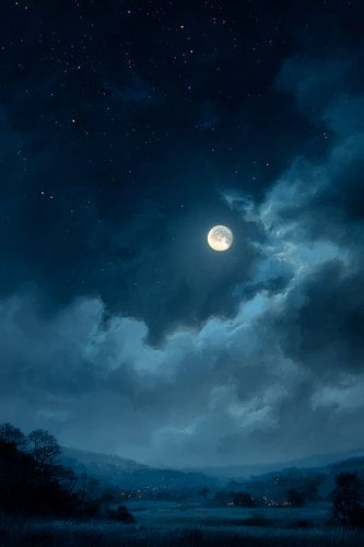 Lune dans une nuit nuageuse