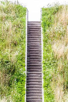 Steile Treppe der Moses-Brücke in Fort de Roovere