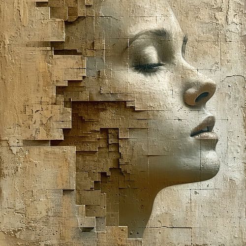 Femme Portrait géométrique | Silent Digital Awakening