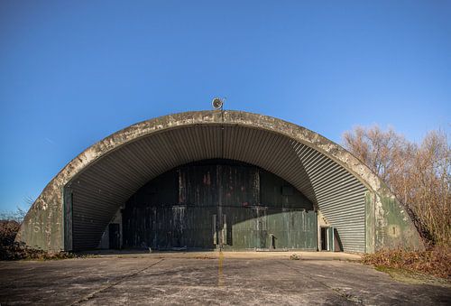 Aircraft bombshelter in the summer