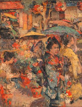 Bloemenmarkt, Nagasaki, Edward Atkinson Hornel