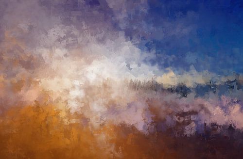 Abstract zee landschap - Oceanen en Zeeën - natuur ondergaande zonn