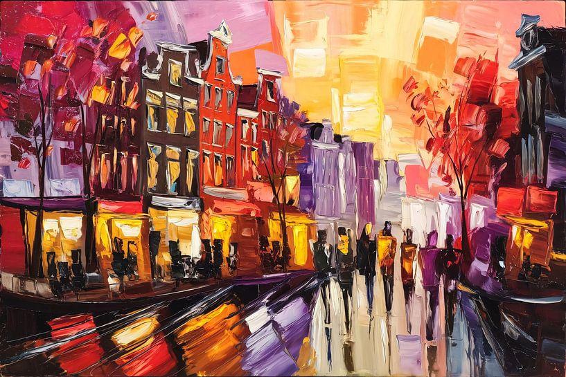 Bunte Straße bei Sonnenuntergang von Imperial Art House