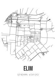 Elim (Drenthe) | Carte | Noir et blanc sur Affiches de lieux