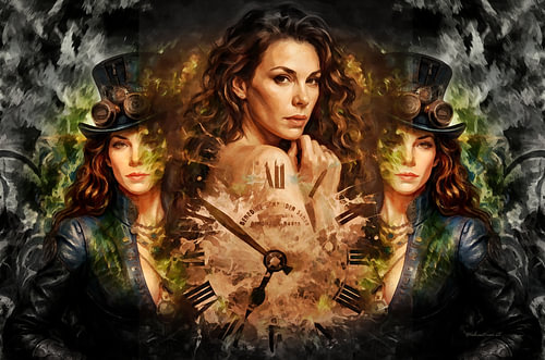 The Time Traveller – A Steampunk Triple Portrait in a Dial Whirl