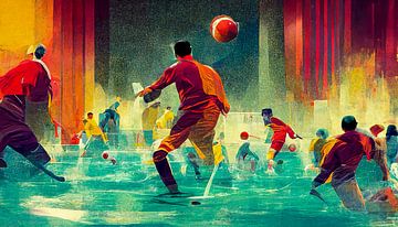 Schilderij wereldkampioenschap voetbal in Qatar Illustratie van Animaflora PicsStock