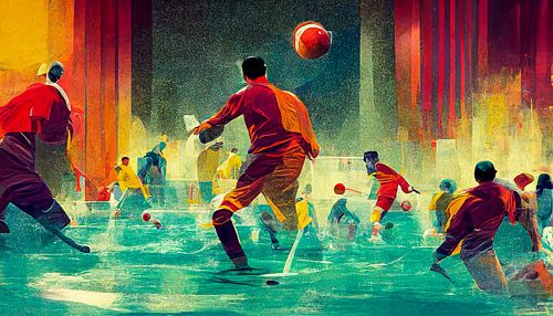 Schilderij wereldkampioenschap voetbal in Qatar Illustratie
