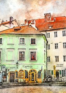 Prague watercolor art #Prague