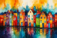Abstracte kleurrijke huizen
