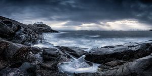 Landschap op de Lofoten in Noorwegen van Voss Fine Art Fotografie