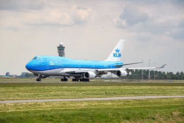 Take-off KLM Boeing 747-400 "City of Tokyo" (PH-BFT).