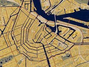 Plan d'Amsterdam (Centrum) dans le style de Gustav Klimt sur Maporia