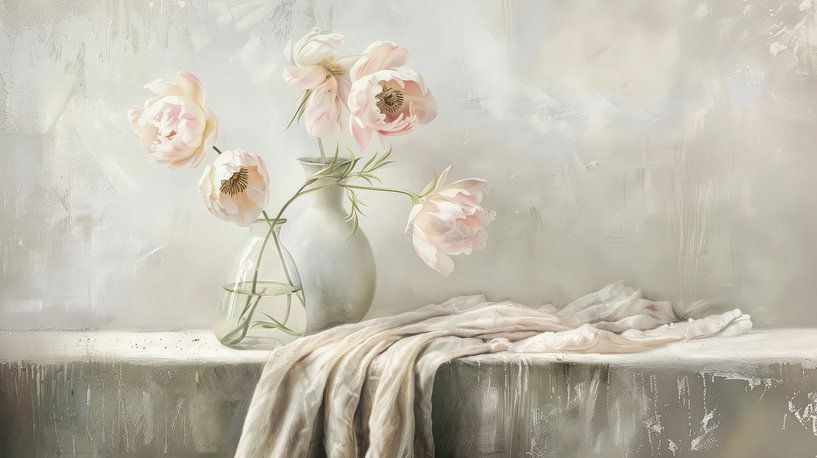 Japandi stilleven in pastelkleuren van Japandi Art Studio