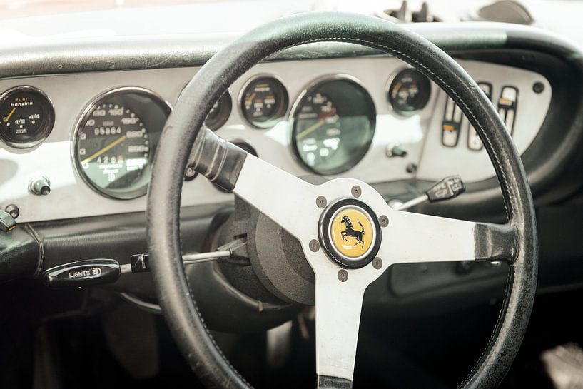 Ferrari 308 GT4 Dino sports car dashboard by Sjoerd van der Wal Photography