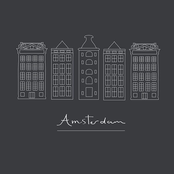 Amsterdamse grachtenpanden van Kirtah Designs