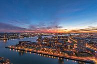 Stadsbeeld van Rotterdam op het blauwe uur van de Euromast van Gea Gaetani d'Aragona thumbnail