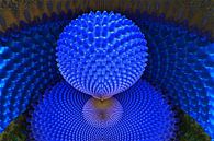 Blauwe bal in de ruimte 3D van Manfred Kunz thumbnail