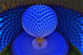 Blue ball in space 3D by Manfred Kunz