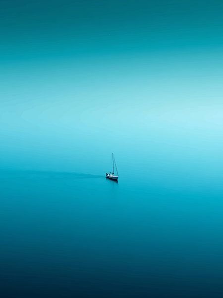 Voilier solitaire Mer bleue par rendyokt rendy
