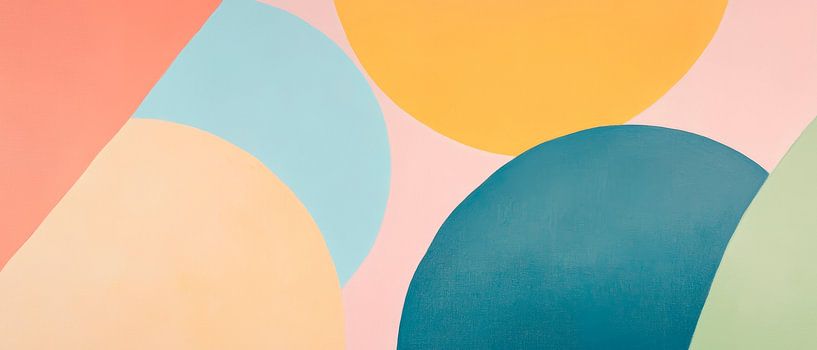 Abstracte kleurenpracht - zachte vormen van Poster Art Shop