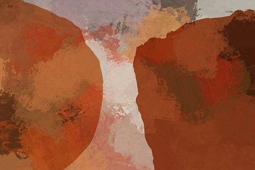 Aardse moderniteit in warme tinten. Moderne abstracte kunst nr. 5