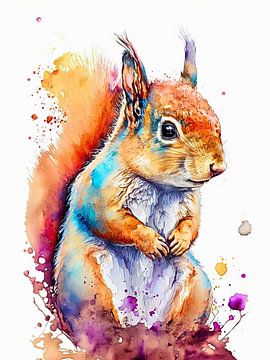 Squirrel Water Color by Tan Nguyen