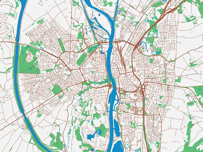 Map of Maastricht in the style Urban Ivory by De Kaartenwinkel