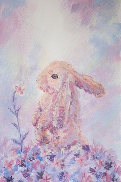 The rabbit and the flower by Jente Bergman