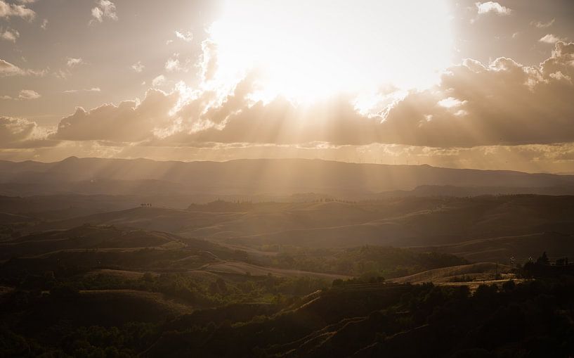 Coucher de soleil en Toscane par Nicole Boekestijn
