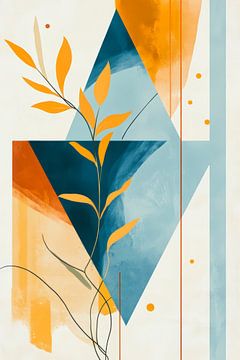 Geometric harmony with plant motifs by Poster Art Shop