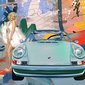 Porsche mit abstraktem Hintergrund von Nicole Habets