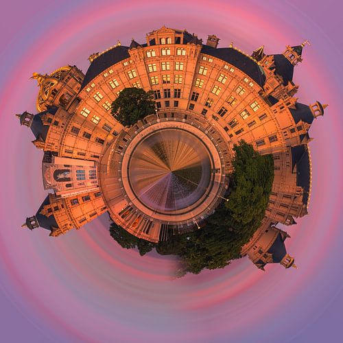 Een Photoshop creatie van het kasteel in Schwerin