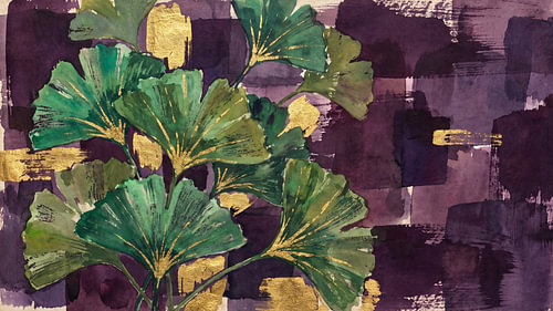 Ginkgo Harmony in Purple Gold
