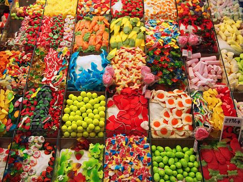 Colorful sweets in a candy shop