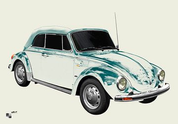 VW Beetle 1303 Convertible green-chamois by aRi F. Huber