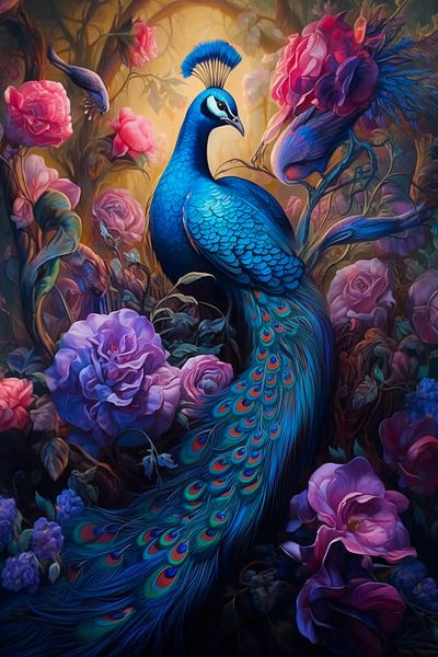 Peacock in the magical garden by haroulita