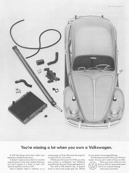 Vintage advertentie Volkswagen 1965 van Jaap Ros