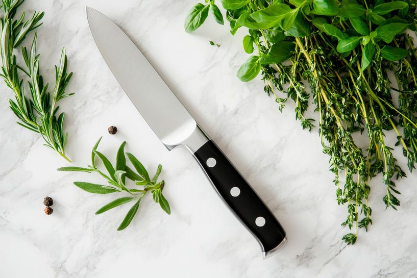 Kitchen knife herbs by Poster Art Shop