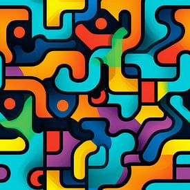 Labyrinth Geometric Linien Farben Fantasie Morderne von gm_designs