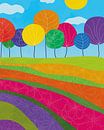 Abstract flower fields and trees by Tanja Udelhofen thumbnail