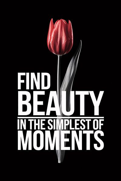Rote Tulpe mit inspirierendem Text von Art & Soul Creations