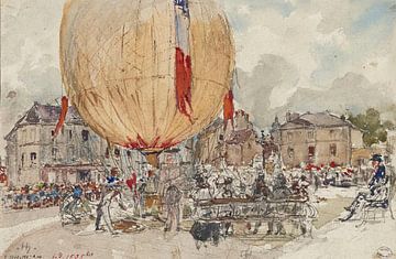 Frederic Houbron - Lancement d'une montgolfière (1895 - 1905) van Peter Balan