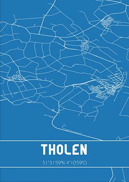 Blaupause | Karte | Tholen (Zeeland) von Rezona