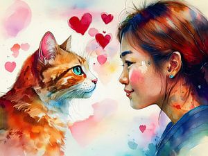 Lüge zwischen Katze und Kind