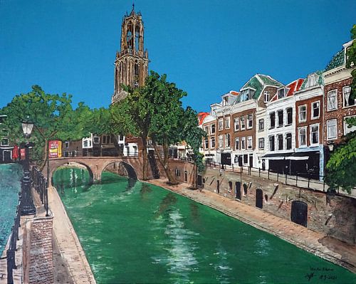 Utrecht, Domtoren in zicht vanaf de Gaardbrug